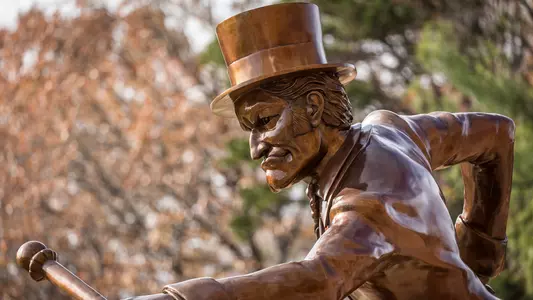 Demon Deacon Statue During a 2017 Wake Forest Football game.