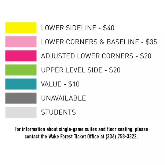 MBB Non-Conference Tickets Price Legend