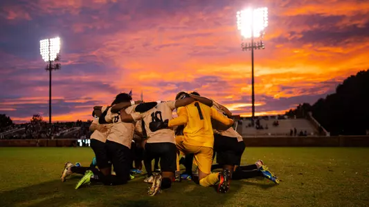 Men's Soccer Huddle vs. Duke 2022