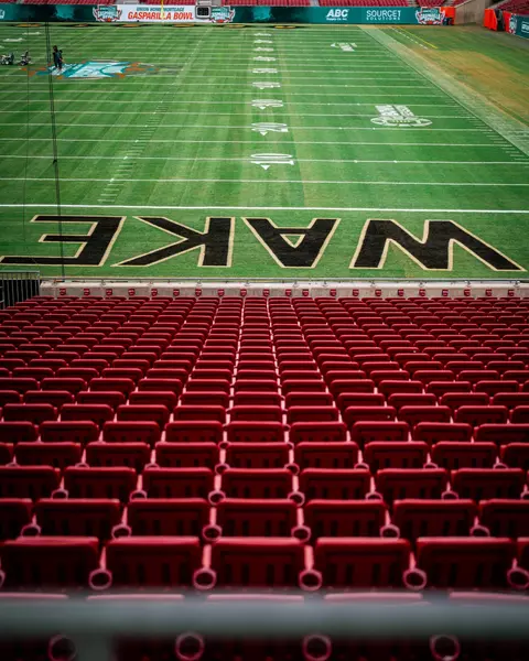 Photo of the Wake Forest endzone at Raymond James Stadium for the 2022 Gasparilla Bowl