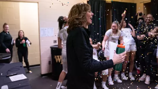Megan Gebbia Celebration after defeating Pitt