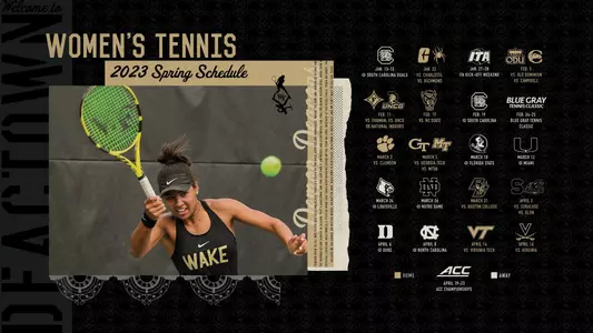 Wake Forest Women's Tennis 2023 Spring Schedule