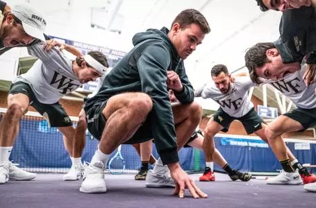 Wake Forest University men’s tennis teaWake Forest University men’s tennis team plays Ohio State in the second round of the 2022 ITA Division I Men’s National Team Indoor Championshipm plays Ohio State in the second round of the 2022 ITA Division I Men’s National Team Indoor Championship