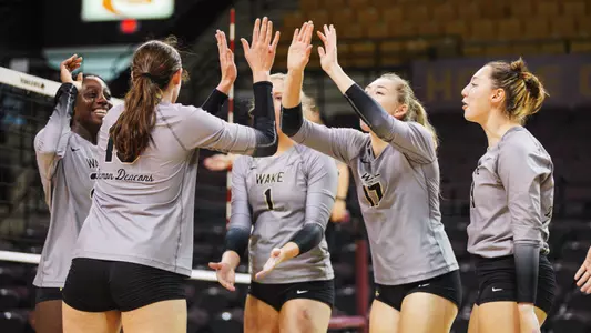 Wake Forest Volleyball celebration