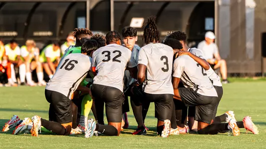 Wake Forest Men's Soccer Team Huddle 2023