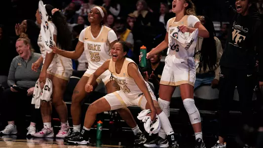 Wake Forest women's basketball bench