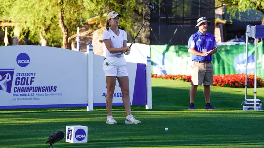 Emilia Migliaccio in match play at NCAA Championships