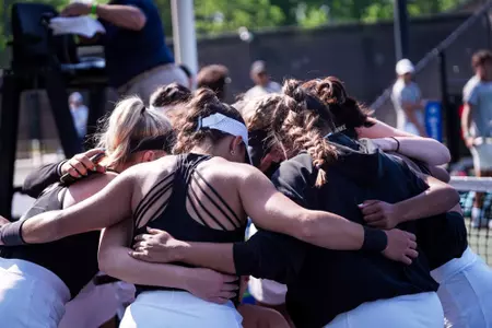 Wake Forest women's tennis huddle