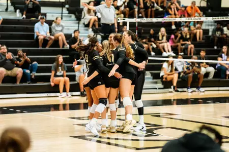 Wake Forest Volleyball huddle