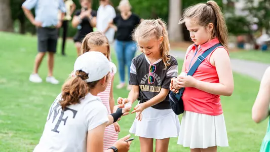 macy pate with young fans
