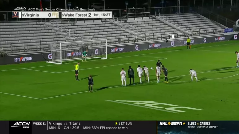 Cooper Flax Scores the Deacs' Third Goal of the First Half