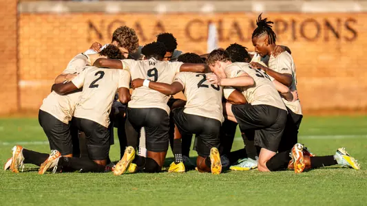 Men's Soccer Huddle ACC Tournament 2023