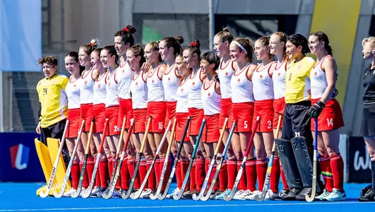Spain - FIH Hockey Women's Nations Cup Spain 2023-24
M05 Chile v Canada (Pool B)
Picture: Team Canada line up for the national anthem before the match against Chile
© Worldsportpics/ Rodrigo Jaralillo