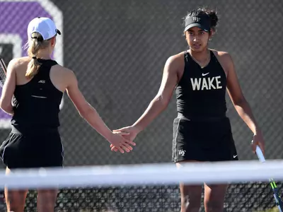 Wake Forest Tennis contnues play in the Debbie Southern Furman Fall Classic.1) Krystal Blanch R-Jr. Boca Raton, Fla. / Laurel Springs2) Whitley Pate Sr. Daniel Island, S.C. / Randy Pate Tennis Academy3) Evie Oxford Fr. Dallas, Texas / TBarM Tennis Academy4) Sankavi Gownder Jr. Cypress, Texas / Connections Academy5) Heidi Bulger So. Ocean Ridge, Fla. / Elon University6) Stella Li Sr. Bradenton, Fla. / IMG AcademyHead Coach – Jeff Wyshner (16th Season, Yale ‘92, Columbia ‘96 ‘00 J.D.)Assistant Coach – Andy Roland (16th Season, Cal Poly Pomona ‘05)Assistant Coach – Anna Ulyashchenko (3rd Season, Wake Forest