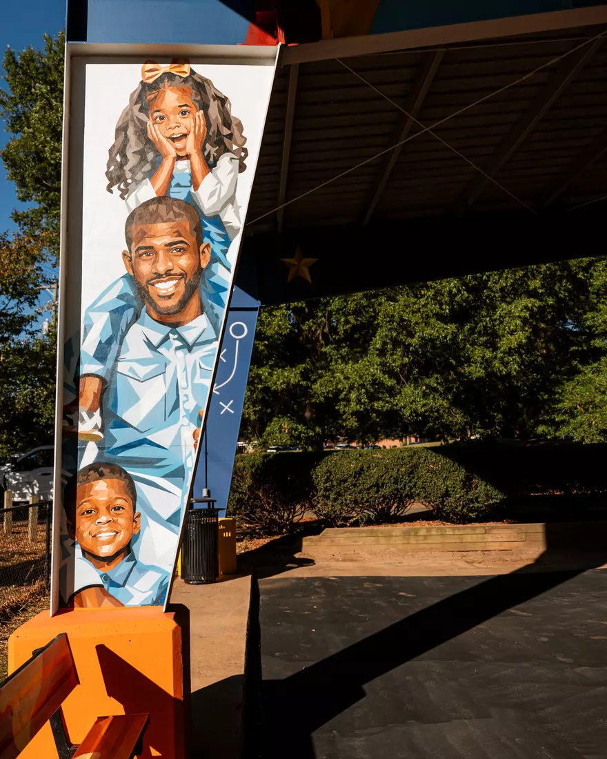 Chris Paul Mural Unveiling at Rupert Bell Park in Winston-Salem, NC.