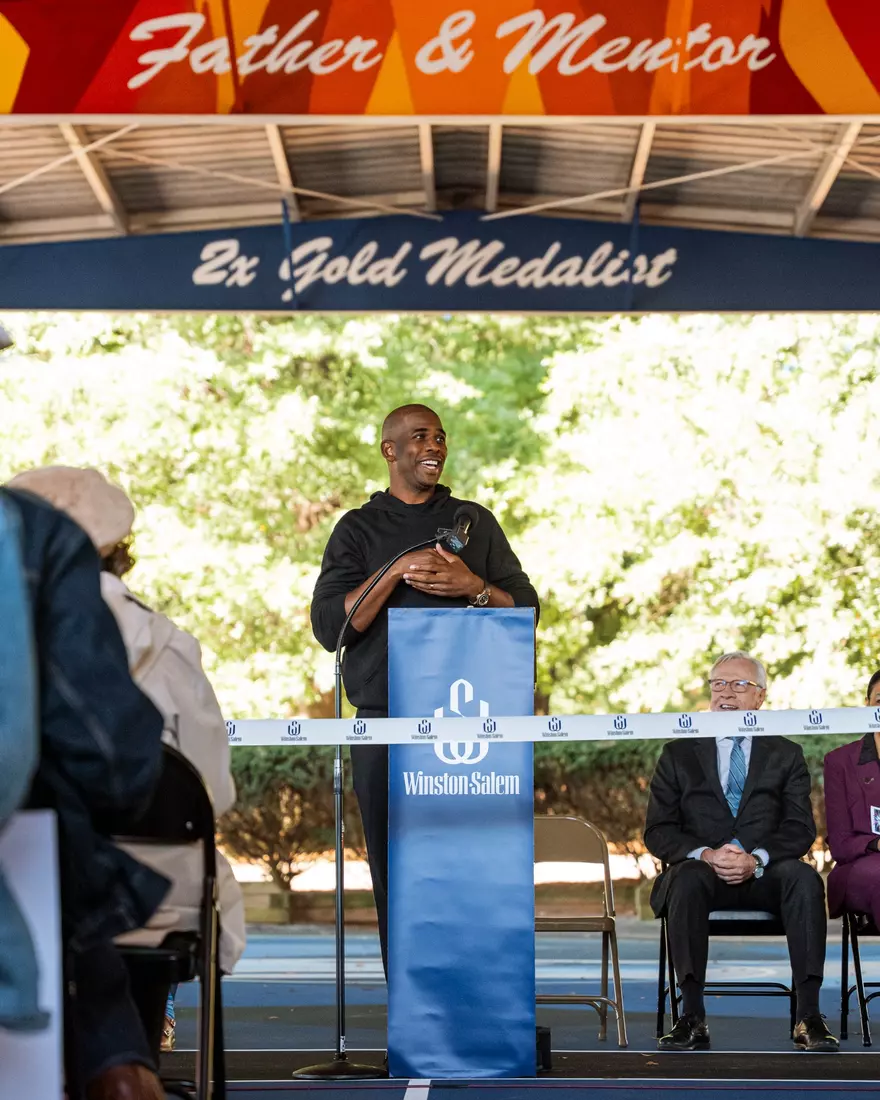 Chris Paul Mural Unveiling at Rupert Bell Park in Winston-Salem, NC.