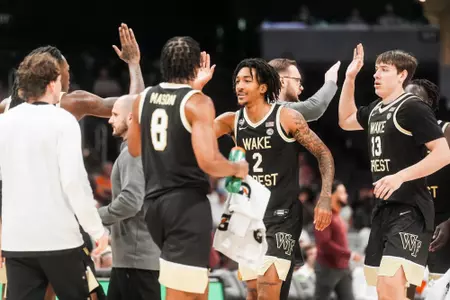 Basketball celebration vs. Virginia Tech