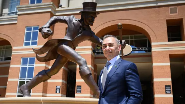 Wake Forest University President-elect Peter Rodriguez meets with Athletic Director John Currie and football Head Coach Jake Dickert in and around McCreary Tower on Tuesday, May 19, 2026.