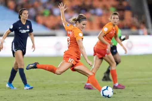 Houston, TX - Saturday August 24, 2019: NWSL regular season match between the Houston Dash and Sky Blue FC at BBVA Stadium.