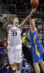 Huskies' Upset Bid Falls Short Against No. 8 UCLA, 60-48