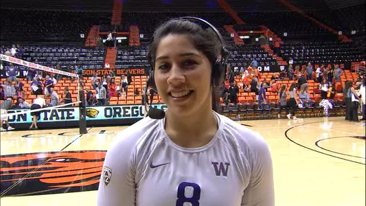 Cassie Strickland after beating OSU