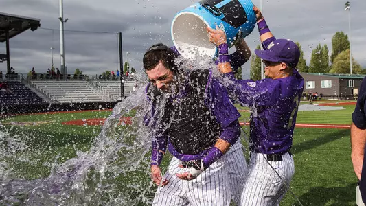 Austin Rei with a Powerade shower