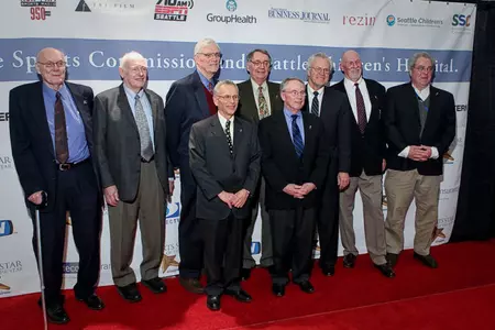 Surviving members of the UW 1958 men's crew at the 2011 Seattle Sports Star