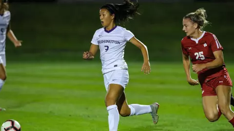 Kaylene Pang dribbles