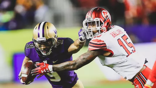 The University of Washington football team plays Utah in the Pac12 Championship Game