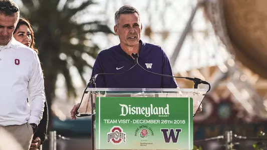 Football Chris Petersen DIsneyland Welcome Ceremony