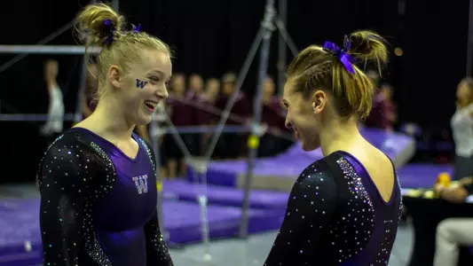 The GymDawgs share a laugh before competition