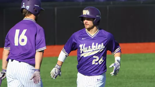 Levi Jordan after hitting a home run