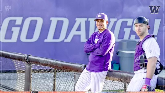Channing Nesbitt and Casey Longaker look on during pre-game.