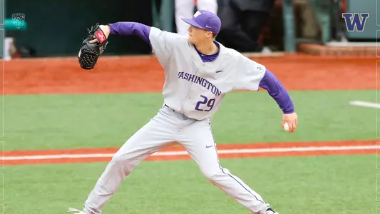 Lucas Knowles threw six shutout innings for the Huskies
