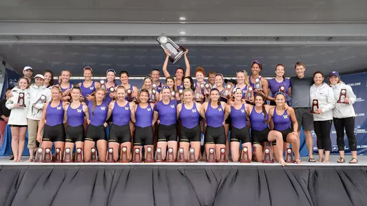 UW women's rowing on podium at 2018 NCAA Championships