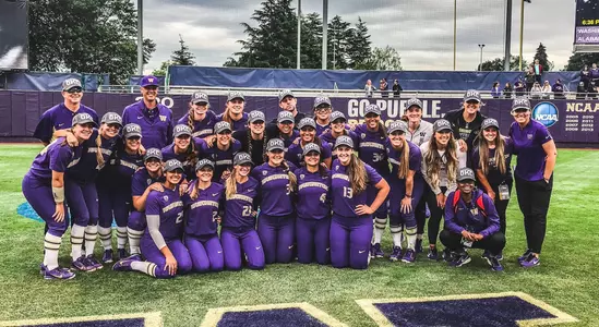 The team celebrates advancing to the WCWS