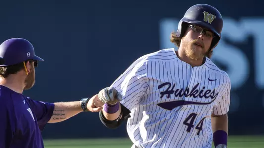 Joe Wainhouse popped two home runs on Saturday for the Huskies.
