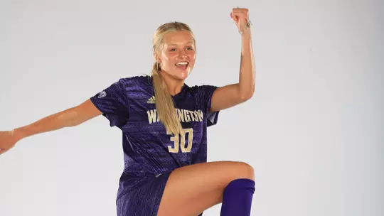 The University of Washington women's soccer team defeat Arizona 3-2 in double overtime on October 13, 2019. (Photography by Scott Eklund/Red Box Pictures)