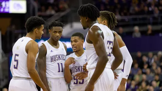 Men's Basketball Huddle vs. Gonzaga