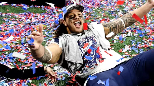 Danny Shelton celebrates Super Bowl LIII win