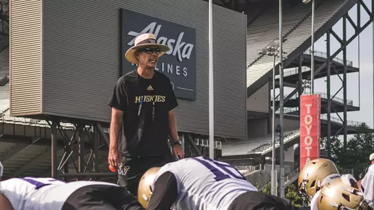 Football Chris Petersen Fall Camp