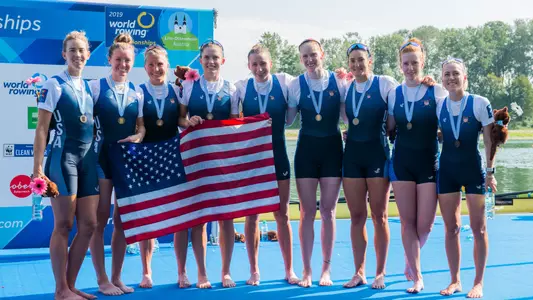 USA women's eight, bronze medal, 2019 World Championships