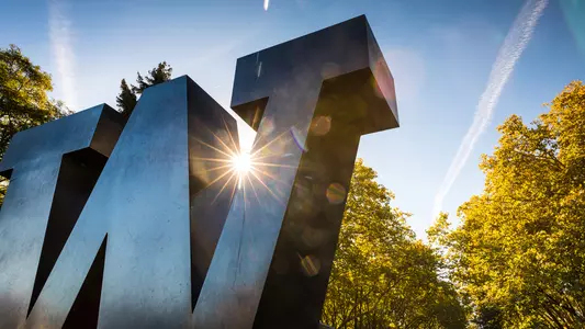 North campus W in the sunshine with fall color