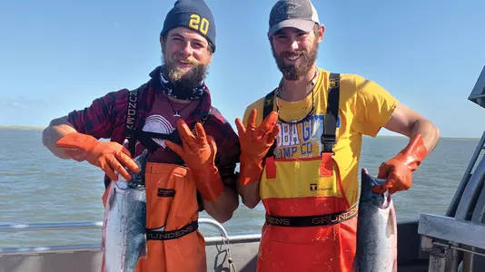 Felix Reinhold and Austin Regier fishing