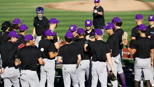 The Huskies gather for practice in the fall.