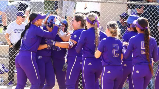 The team celebrates a home run