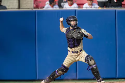 February 2, 2020: Fresno State baseball host Washington for the final game of the weekend series at Pete Beiden Field.