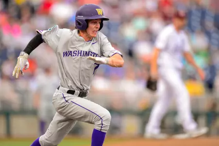 06/16/2018 2018 NCAA College World Series. Washington v Mississippi State. Photo by Joshua R. Gateley