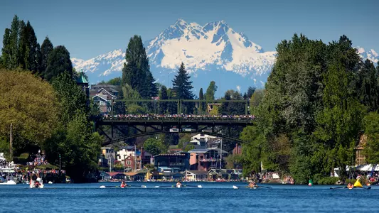 Montlake Cut and Olympic Mountains