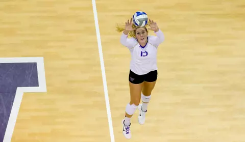 The University of Washington volleyball team defeats Arizona 3-0 in Seattle on November 10, 2016. (Photography by Scott Eklund/Red Box Pictures)